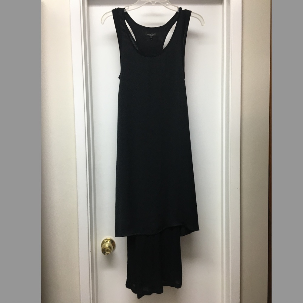 Rag & Bone Black Double Layer Layered Tank Midi D… - image 1